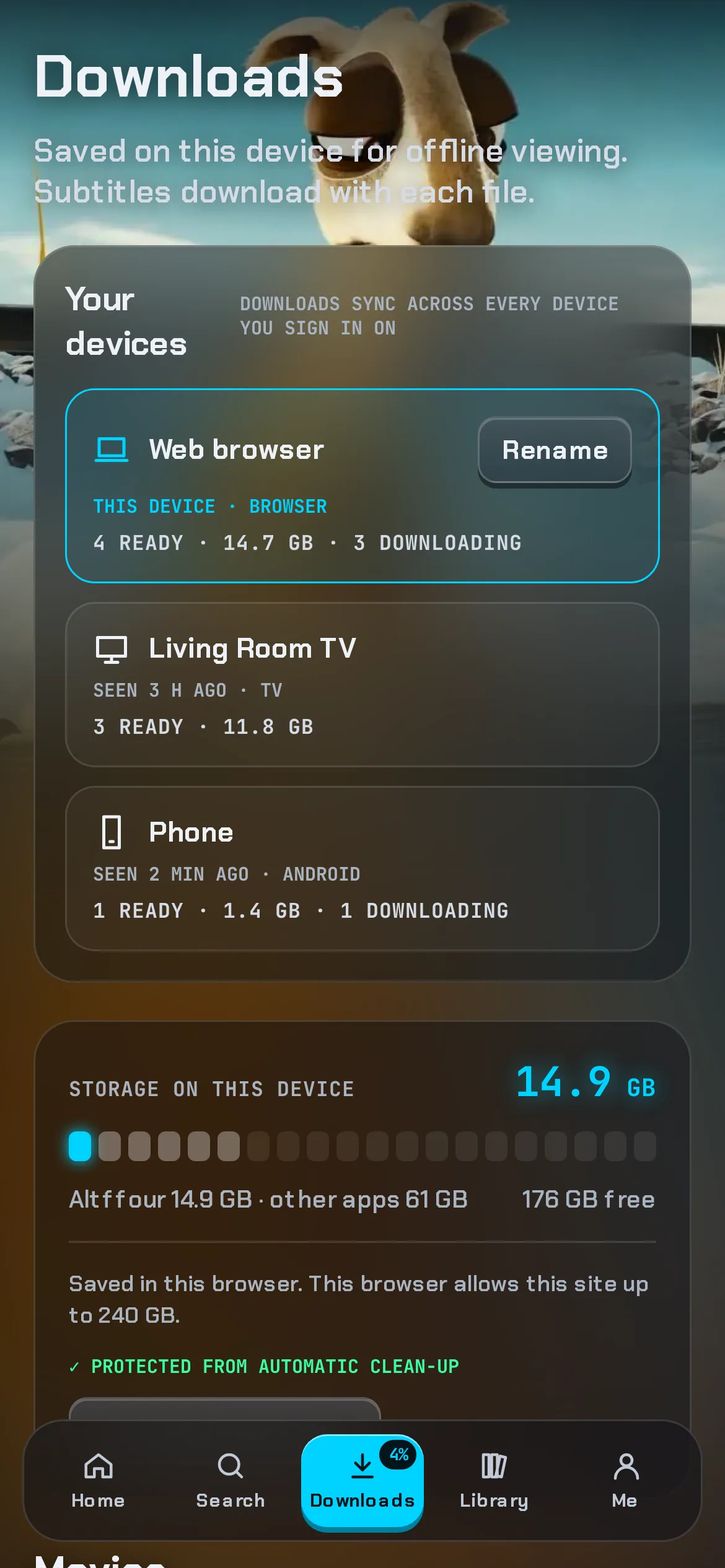 Downloads on a phone